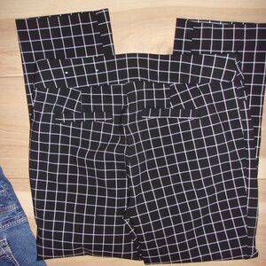 size 8   pants womens career casual dress trousers black white stretch